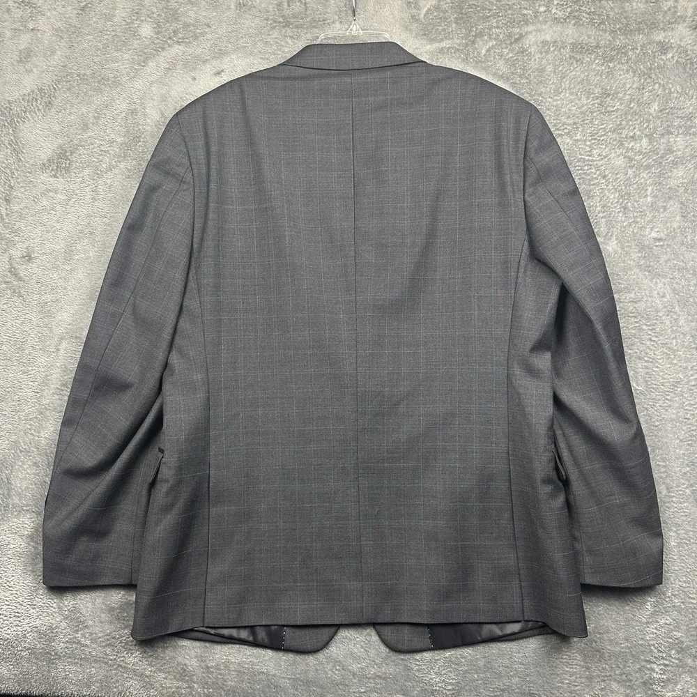 Tommy Hilfiger Blazer Sport Coat Jacket Men's 44R Wool Blend Gray Plaid EUC